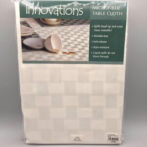 Innovations Microfiber Tablecloth Pearl Wrinkle Free Stain Resistant 60 x 84